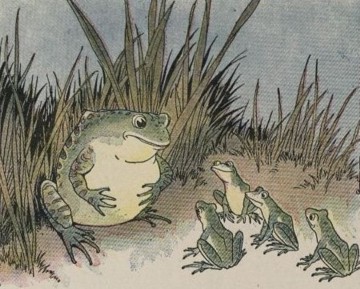 An Aesop's Fable for children frog ox