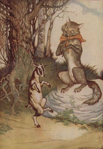 Aesop's Fable children's story wolf and goat