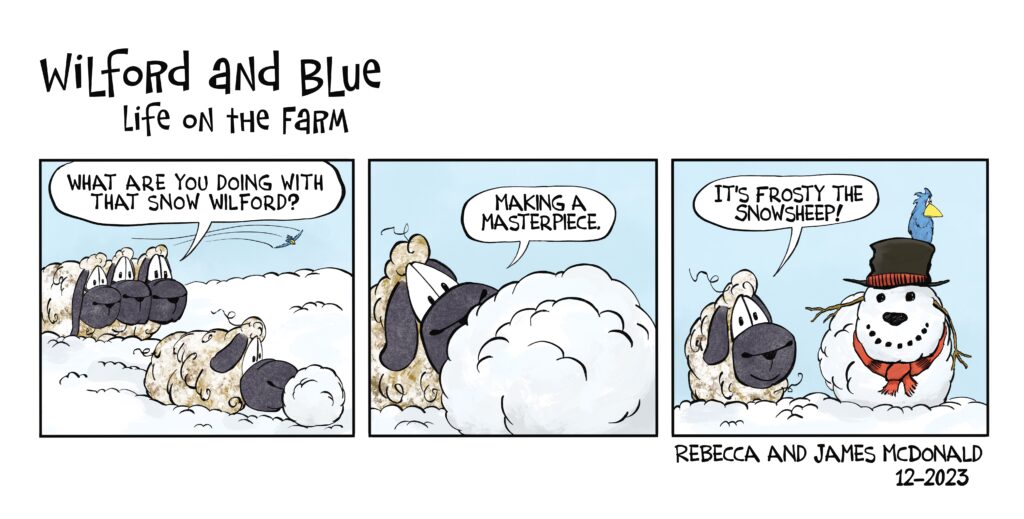 Wilford and Blue Life on the Farm Comic Strip for Kids December